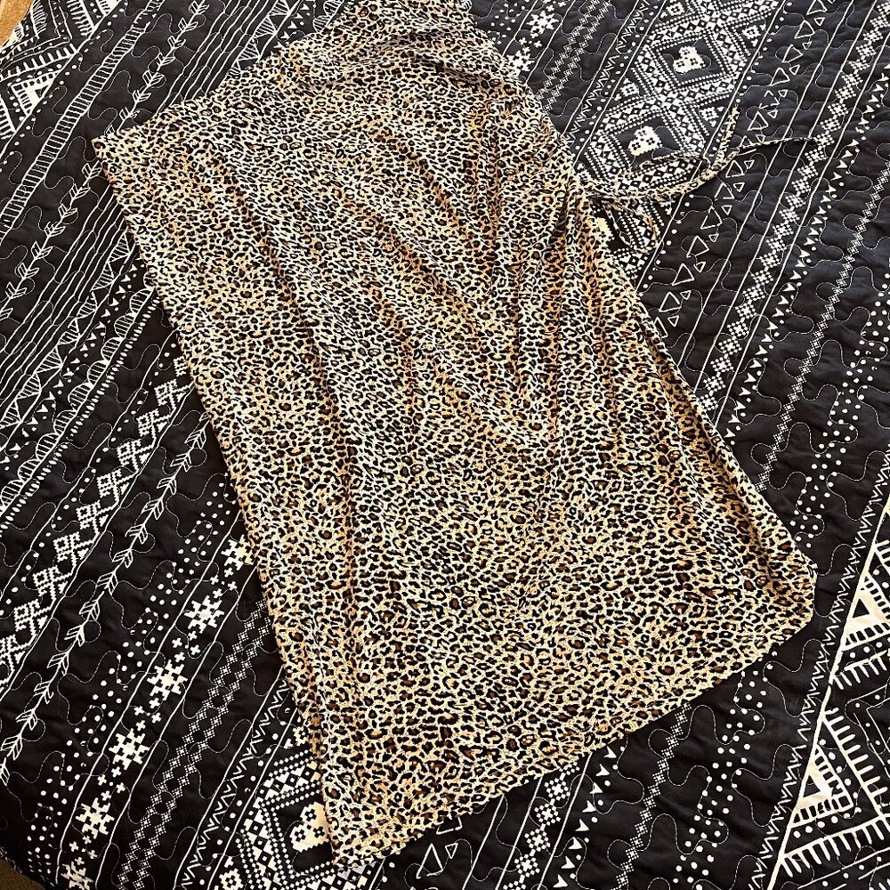 Leopard Maxi ruched skirt Shein 2xl - Picture 3 of 4